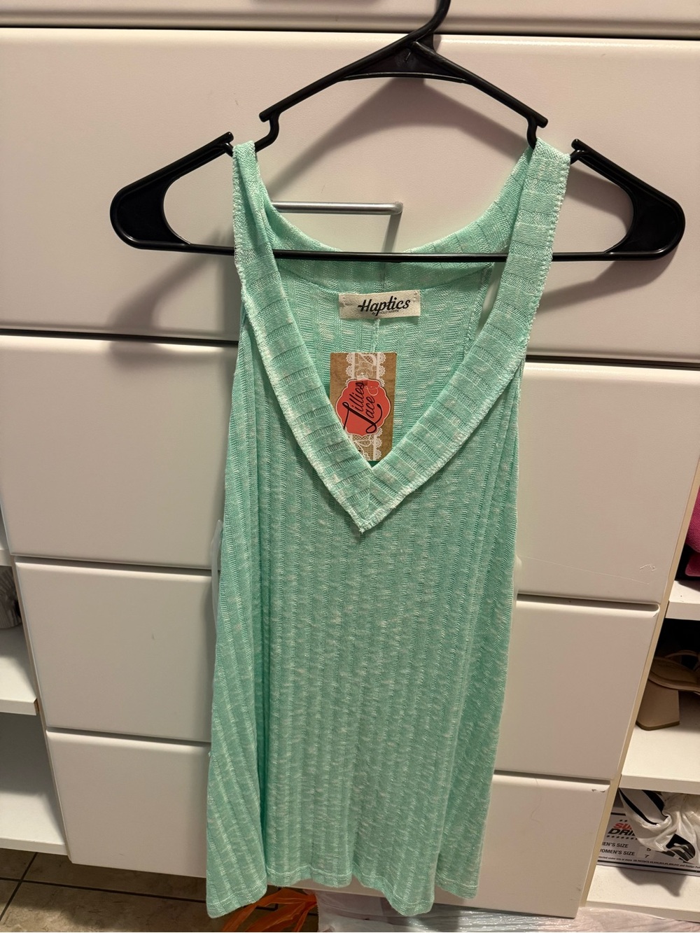 Haptics Mint Green V-Neck Tank Top